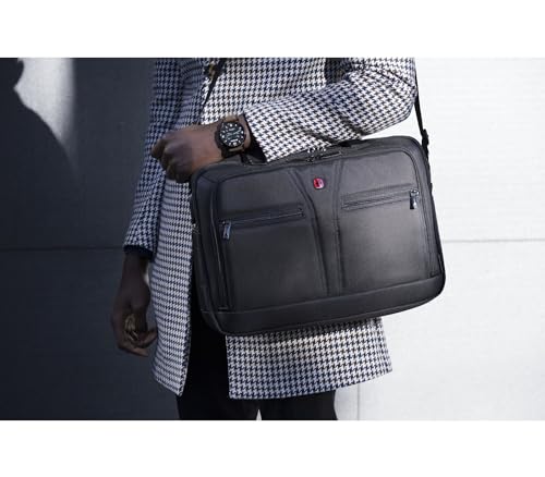 Wenger 606464 BC PRO 14"/16" Expandable Laptop Brief, SmartGuard Laptop Protection with a QuickAccess Tablet Pocket in Black (11 litres), Black, BC Pro - Slimline - size: 14 Inch/16 Inch Messenger Bag, style: Bc Pro - Slimline