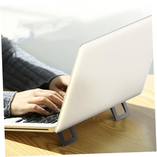 2pcs Mini Foldable Laptop Stand Holder, Portable Mini Notebook Bracket with Heightening Support, Compact Black Laptop Riser for Travel, Work, and Home Use