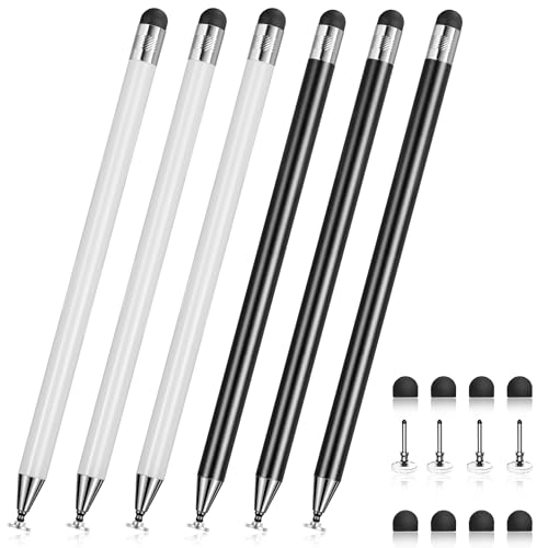 2-in-1 Stylus Pen for Touch Screen, Stylists pens for Touch Screens Compatible Phone/pad/and Tablets All Touch Screens (Black + White) - color: Black + White