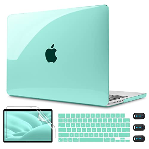 CISSOOK for MacBook Air 13 Inch Case 2021-2018 Release,Plastic Hard Shell Case with Keyboard Cover and Screen Protector for MacBook Air 13 A2337 M1 A2179 A1932 Model with Touch ID - Crystal Green - color: Air13inch-Crystal Green