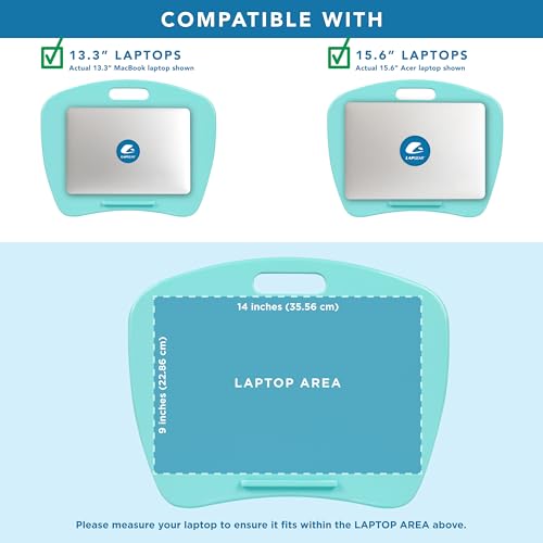 LAPGEAR Basic Lap Desk – Aqua Sky, Fits 15.6” Laptops - color: Aqua Sky