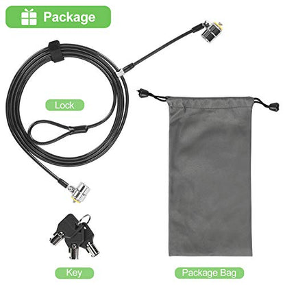 Daul Head Twin Cable Lock Lock for Laptops，Monitor 3 Keys 6.7Foot Lock Two Devices At The Same Time - color: Black Twin head