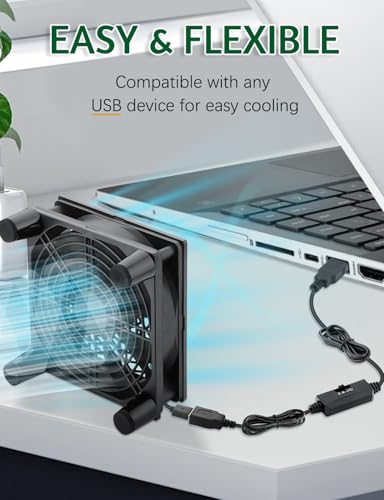 USB 120mm Computer Cooling Fan 5v 3 Speed Controller | Electronics Cooling Pad for Router Xbox PlayStation Receiver DVR T-Mobile 5G Home Internet Gateway Modem Mini PC - size: 120mm USB 5v