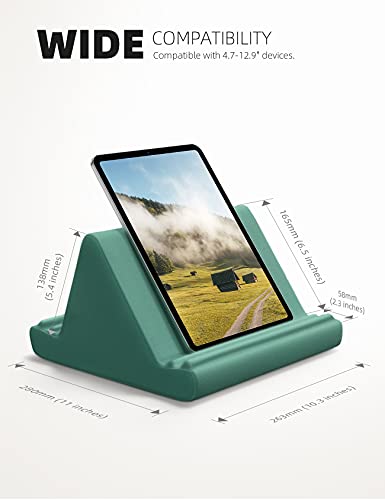 Lamicall Tablet Pillow Holder Stand - Tablet Pillow Soft Pad for Lap | Tablet Holder for Bed and Desk with Pocket & 4 Viewing Angles, for iPad Pro Air, Mini, Kindle, iPhone, 4-13" Devices, Green - color: Green