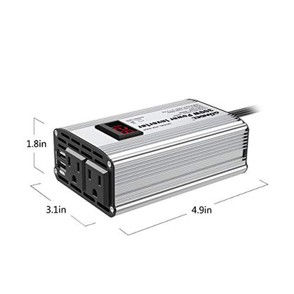 300W Power Inverter DC 12V to 110V AC Car Inverter with 4.8A Dual USB Car Adapter with LED Display - size: 300 W - 110V