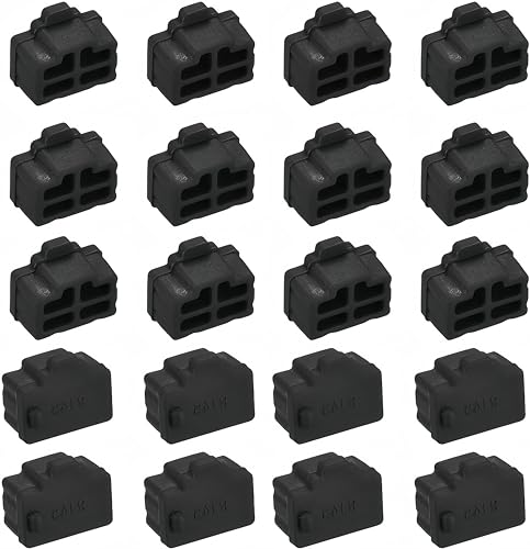 20Pcs Silicone RJ45 Anti-Dust Covers - Black, Dust-Proof, Compatible with Computer, Router, Switch, TV RJ45 Ports - size: RJ45
