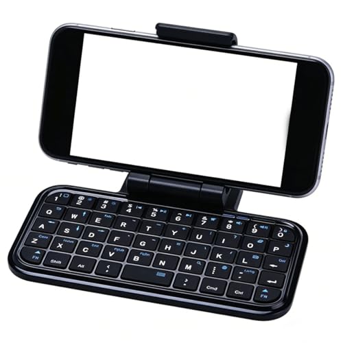 ciciglow Small Keyboard, Bluetooth Wired Dual Mode Compact Portable Rechargeable Silent Keys, with 300mAh Battery, for Laptop Tablet Phone Desktop (Backlit Black)