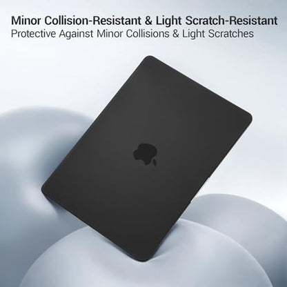 MOSISO Compatible with MacBook Air 15 inch Case M5 M4 M3 M2 2026 2025-2023 | Model A3448 A3241 A3114 A2941, Scratch-Resistant Ultra-Thin Protective Hard Shell Case Cover, Black - color: Black