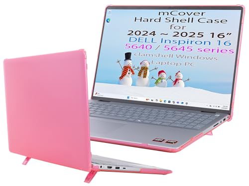 mCover Case Only Compatible with 2024～2025 16" Dell Inspiron 16 5640 5645 Series Clamshell Windows Laptop PC (NOT Fitting Any Other Dell Models) - Pink - color: Pink