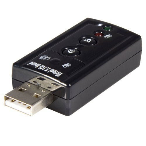 StarTech Virtual 7.1 USB Stereo Audio Adapter, USB 2.0, Tereo (ICUSBAUDIO7) | External Sound Card