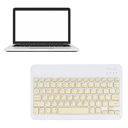 Wireless Keyboard, UltraSlim Silent Scissor Switch Portable 10inch Widened Keys for Travel Business Yellow ABS Aluminum Alloy