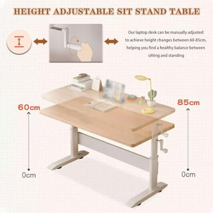Adjustable Height Standing Desk, Home Spacious Computer Desk, Manual Lift Sit-Stand Table, Sofa Side Table for Office Home Bedroom(100cm) - size: 100cm