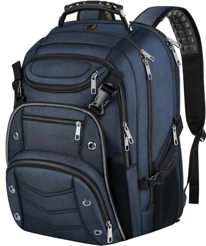 VECKUSON 18.4 Laptop Backpack for unisex, 60L Extra Large Gaming Laptops Back Bag,TSA Friendly Flight Approved and RFID Anti-Theft Pocket Heavy-duty Pack,21.3 * 15.7 * 11.8inch Blue - color: All Blue Rfid 18.4 Inch Backpack