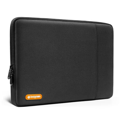 Bagasin 15 15.6 16 Inch Laptop Sleeve Case for MacBook Pro | Compatible with MacBook Pro 16, Dell XPS Lenovo Asus, built-in accessory pocket - color: Black, size: 15.6-16