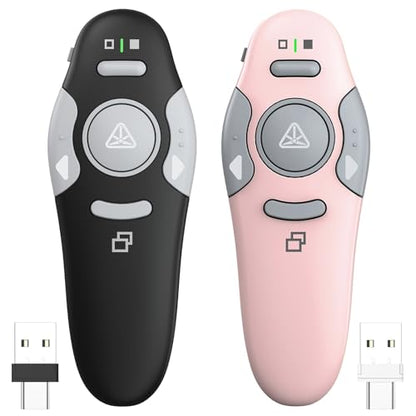 QUI Presenter Remote USB A&C Bundle | One Black & One Pink
