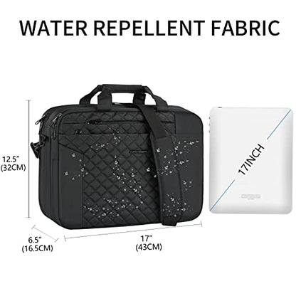 KROSER Laptop Bag 15.6 Inch Briefcase Shoulder Bag Water Repellent Laptop Bag Bussiness Carrying Handbag | Built-in luggage strap & TSA friendly, multi compartments, suitable for business, office, travel, men and women - color: Qulited Black