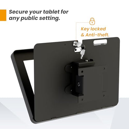 Tablet Wall Mount Compatible with Microsoft Surface Go 1 2 3 4 Anti Theft with Lock Tiltable Adjustable - BSW101BR - color: Black