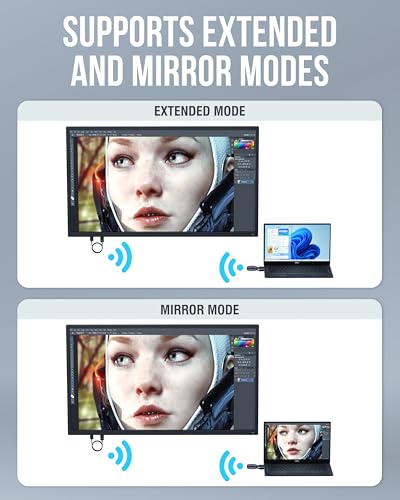 SABRENT Wireless HDMI Transmitter & Receiver, 1080p, 100ft (DA-H1R1) | 1080p@60Hz; plug and play; no Wi-Fi needed; stream PC/laptop to TV or projector; 30m - style: Wireless HDMI adapter