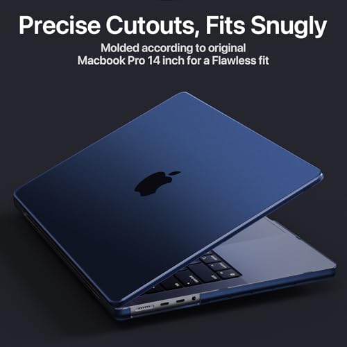 Soonjet for MacBook Pro 14 inch Case M5 M4 M3 M2 M1 Pro/Max 2026-2021 Cover | Blue Clear Matte, Protective Hard Shell Laptop Cover, Ultra Thin, Anti Crack & Fingerprint, Scratch Resistant, Easy Snap on - color: Midnight Blue Clear