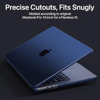 Soonjet for MacBook Pro 14 inch Case M5 M4 M3 M2 M1 Pro/Max 2026-2021 Cover | Blue Clear Matte, Protective Hard Shell Laptop Cover, Ultra Thin, Anti Crack & Fingerprint, Scratch Resistant, Easy Snap on - color: Midnight Blue Clear