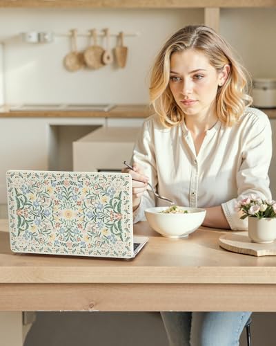 iCasso Compatible with MacBook Air 13 inch Case 2020-2018 Release A2337 M1 A2179 A1932, Slim Anti-Scratch Protective Plastic Hard Shell Case+Keyboard Cover for Mac Air 13.3-Green Floral - color: B-Green Boho Floral