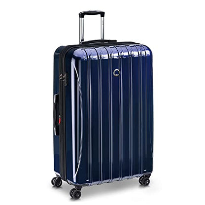 DELSEY PARIS Helium Aero Hardside Expandable Luggage with Spinner Wheels, Blue Cobalt, Checked-Large 28 Inch - color: Blue Cobalt, size: Checked-Large 28 Inch