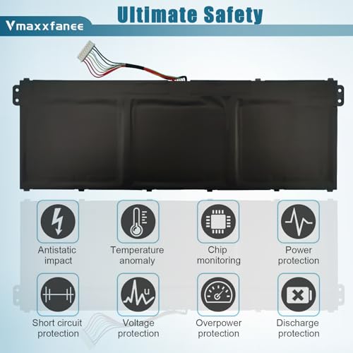 AP19B8M 55.97Wh Laptop Battery for Acer Swift 3 SF314-59 SF314-59-78Z8 SF314-59-56F2 TravelMate P4 TMP414-51 TMP414-51-54HA Porsche Design Book RS AP714-51GT-75VS Series Notebook KT0030G024 - size: 10.28*3.47*0.20 inch AP19B8M