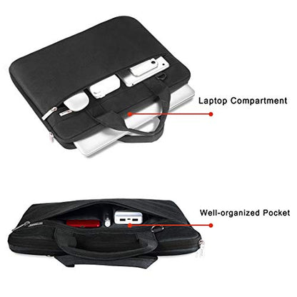 Voova Laptop Bag 17 17.3 Inch, 360° Protective Laptop Case Sleeve with Shoulder Strap Compatible with 17-18 Inch Lenovo Asus Acer Dell Hp, Waterproof Computer Bag Slim Briefcase for Men Women, Black - color: Black, size: 17-17.3 inch