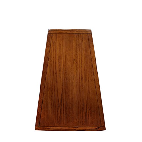 Leick Home Slate End Table, Solid Wood, Narrow Wedge Shape, Slate Tile Insets, Bottom Display Shelf, Easy-Assembly, Rustic Oak, 23.5 in. L x 17 in. W x 24 in. H, 10056 - color: Rustic Oak