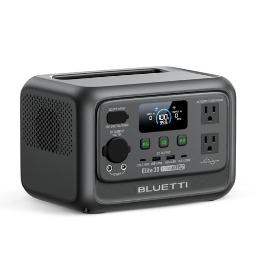 BLUETTI Elite 30 V2 Portable Power Station 288Wh 600W LFP Solar Generator | Power Lifting 1500W, 10ms UPS, 45 Min 0-80% Fast Charging, Emergency Backup Power for Blackout, Camping, Outage and Road Trip - style: BLUETTI Elite 30 V2 Power Station