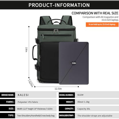 Kalesi Gym Duffle Bag Backpack 4-Way Waterproof with Shoes Compartment for travel Sport Hiking laptop - color: Business-grey