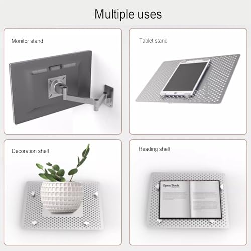 Laptop Wall Mount, Ergonomic Laptop Extended Arm, Full Motion Adjustments Notebook Bracket, Aluminum Alloy Vented Cooling Tray, Holds 8kg, Fits 10 to 15.6 Inch Screen