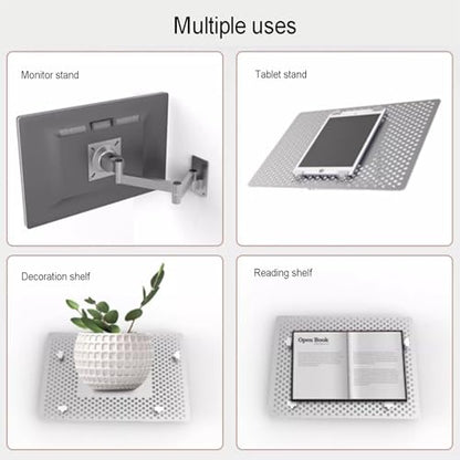Laptop Wall Mount, Ergonomic Laptop Extended Arm, Full Motion Adjustments Notebook Bracket, Aluminum Alloy Vented Cooling Tray, Holds 8kg, Fits 10 to 15.6 Inch Screen