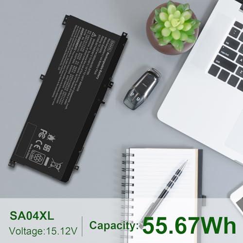 SA04XL Laptop Battery Compatible with HP Envy X360 15-DR 15-DR0010TX 15t-dr100 17t-cg100 17-cg100 Series Notebook L43248-541 L43248-AC1 L43248-AC2 L43267-005 SAO4XL HSTNN-OB1F HSTNN-OB1G HSTNN-UB7U - size: 10.04*3.94*0.2inch SA04XL
