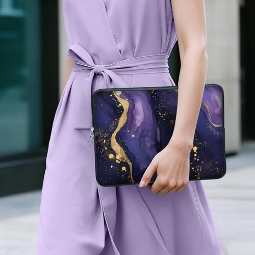 Laptop 13 inch Sleeve Case for MacBook Air 13-13.6 inch, Laptop Bag Cover for MacBook Pro 13" 14 inch, Shockproof Briefcase Travel Carrying Sleeve for 14" Chromebook HP Dell I Purple Marble - color: Purple Marble