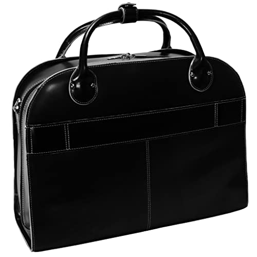 McKleinUSA W Series, ROSEVILLE, Top Grain Cowhide Leather, 15" Leather Fly-Through Checkpoint-Friendly Patented Detachable -Wheeled Ladies' Laptop Briefcase, Green (96641) - color: Green
