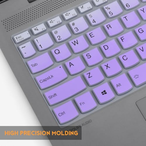 Keyboard Cover for Lenovo Yoga 7i 2-in-1 Laptop 16"/15.6", Ideapad 3/Idepad 3i/Ideapad 5/Ideapad 5 15.6 17.3, Lenovo Ideapad Flex 5 5i 15.6, 16"/IdeaPad Slim 5 5i 15.6, 16, Lenovo V15 G4 G3 G2 Skin - color: Ombre Purple