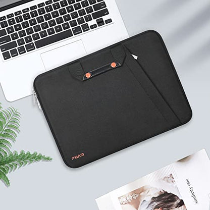 MOSISO Laptop Case 13.3 inch, 13-13.3 inch Laptop Sleeve Compatible with MacBook Neo/Air 13.6/Pro 13/Pro 14, HP Dell ASUS Lenovo, Polyester Vertical Bag with Bevel Pocket&Handle&Belt, Black