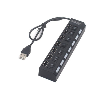 1pc High-Speed USB 2.0 Hub with Independent Switch, USB Hub, Laptop Power Adapter, Compatible with Laptop