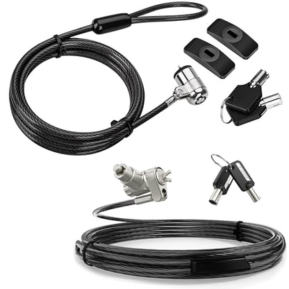 AboveTEK Laptop Lock, Tablet Lock Security Cable with Adhesive Anchors, 3-in-1 Universal Laptop Cable Lock, Professional Laptop Security Lock with 2 Keys