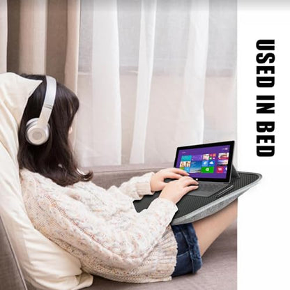 Laptop Lap Desk, Comfortable Laptop Bed Tray, Bed Lap Stand with Soft Pillow Cushion, Space Saving Writing Padded Tray, Portable Computer Lap Desk Pad, Cushioned Lap Desk for Study Work Game On Couch