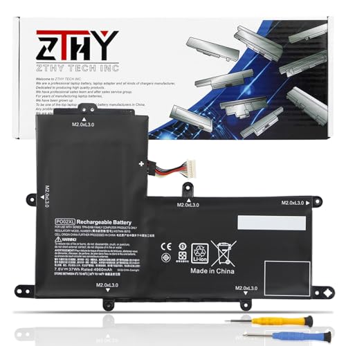 ZTHY PO02XL Laptop Battery Compatible with HP Stream 11 Pro G3 G4 G4 EE G5 | 11-R 11-R014WM 11-R010NR 11-Y 11-AH 11-AK 11-Y001LA 11-AH011WM 11-AK0001NF Pavilion 11M-AP 11M-AP000 824560-005 7.6V 37Wh - size: 9.41*6.1*0.16 inch PO02XL