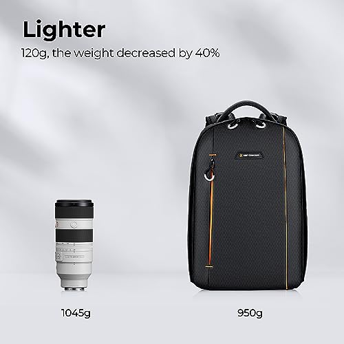 K&F CONCEPT Camera Backpack, DSLR/SLR/Mirrorless Photography Camera Bag | 18L Lightweight, 180 Degree Open, Custom Dividers, with 14in Laptop Compartment & Tripod Holder, for Canon/Nikon/Sony, B08 - style: Designer