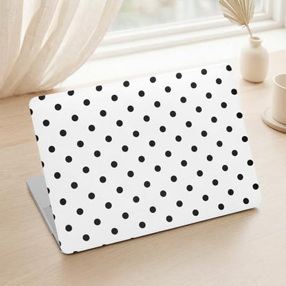 Voidborne Compatible with MacBook Pro 13 inch Case 2026-2016 A2338 M1 A2251 A2289 A2159 A1989 A1708 A1706,Matte Leather Hard Shell Protective Case for Pro13 inch + Keyboard Cover,Polka Dots,White - color: White02
