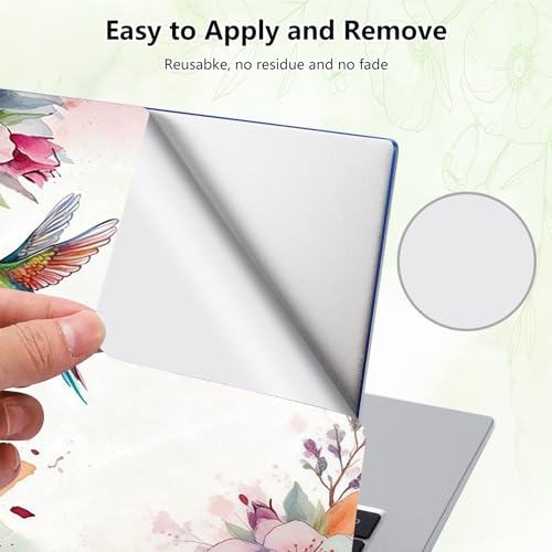 Laptop Skin Sticker Decal, Universal Reusable Vinyl Laptop Cover for 12" 13" 13.3" 14" 15" 15.4" 15.6" Notebook PC, Reusable Waterproof Scratch-Resistant with 2 Wrist Pads,Art Watercolor Hummingbird - color: Art Watercolor Hummingbird