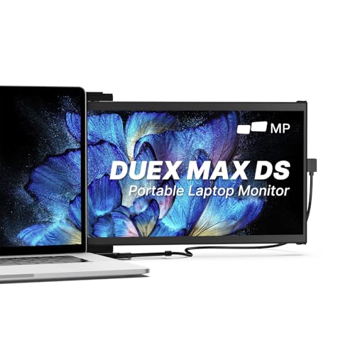 Mobile Pixels Duex Max DS Portable Monitor for Laptops (2026 Upgraded) | 14.1" Full HD IPS Laptop Screen Extender, USB C/HDMI Powered Plug and Play, Windows/Mac/Android/Switch Compatible - size: 14.1 inches