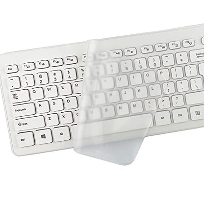 2 Pack Universal Keyboard Cover Skin Design for Standard Size PC Computer Desktop Keyboards (Size: 17.52" x 5.51") Clear Waterproof Anti-Dust Silicone-Clear