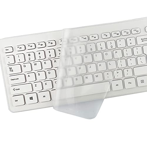 Universal Computer Desktop Keyboard Cover Skin (17.52" x 5.51") for Standard Size PC Computer Desktop Keyboards, Clear Waterproof Anti-Dust Silicone-Clear - color: Clear, size: 17.52 x 5.51 Inch