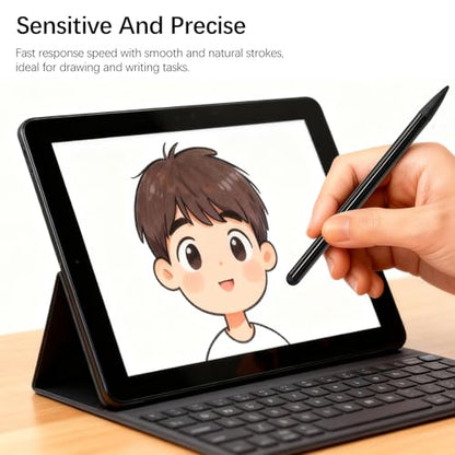 6-Pack Black Dual-Tip Stylus Pens – Universal Touchscreen Stylus Compatible with iPad, Samsung Galaxy, Smartphones & Resistive GPS Devices
