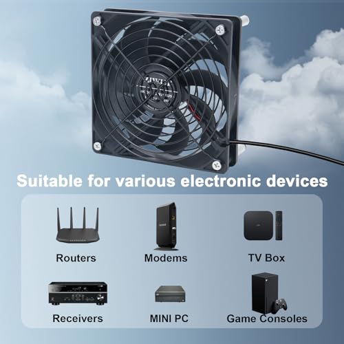 USB Computer Cooling Fan 5V USB Power with Speed Controller USB Router Fan for Router TV Box Mini PC Cabinet 120mm - size: 120mm